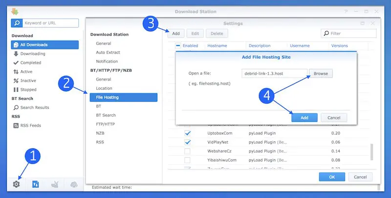 Download Station (Synology): How to install addon (1/1)
